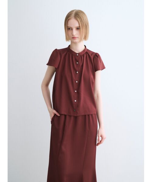 three dots / スリードッツ その他トップス | Silky twill tops | 詳細6