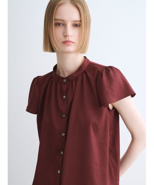 three dots / スリードッツ その他トップス | Silky twill tops | 詳細7