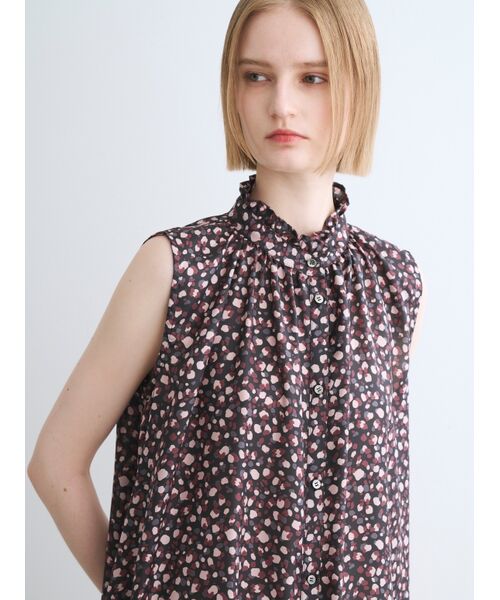 three dots / スリードッツ ドレス | Silky twill gather dress | 詳細8