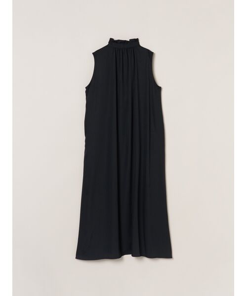 three dots / スリードッツ ドレス | Silky twill gather dress | 詳細1