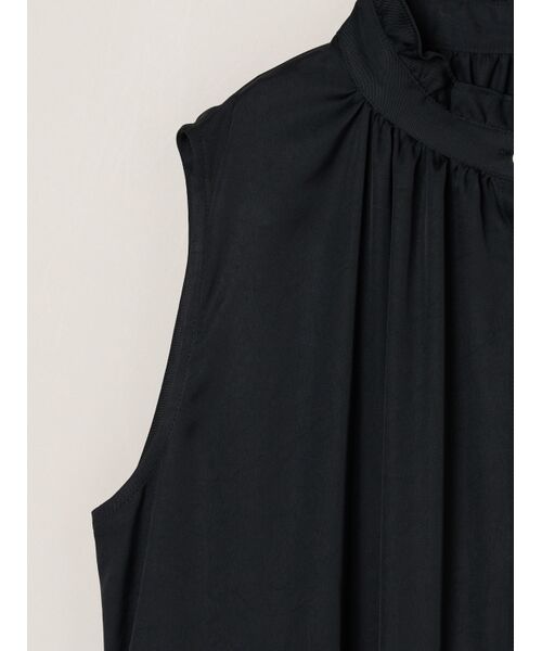 three dots / スリードッツ ドレス | Silky twill gather dress | 詳細3