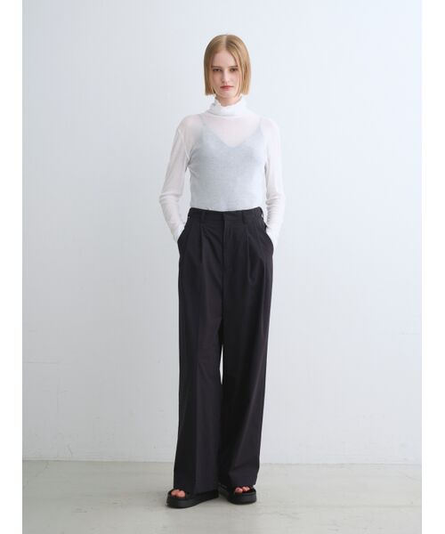 three dots / スリードッツ その他トップス | Soft see through turtle neck tee | 詳細9