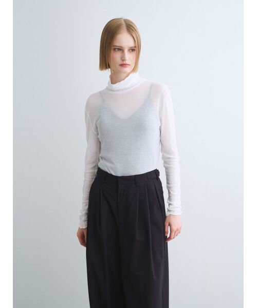 three dots / スリードッツ その他トップス | Soft see through turtle neck tee | 詳細7