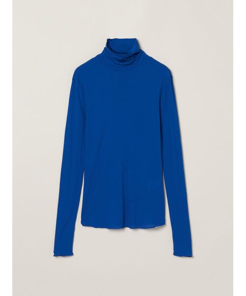 three dots/スリードッツ Soft see through turtle neck tee blue M three dots/スリードッツ Soft see through turtle neck tee blue M
