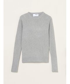 three dots / スリードッツ ニット・セーター | Lurex sweater rib knit tee