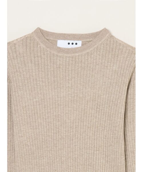 three dots / スリードッツ ニット・セーター | Lurex sweater rib knit tee | 詳細2