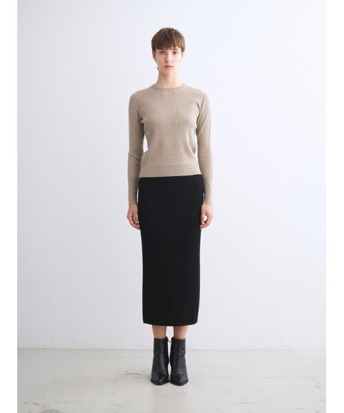 three dots / スリードッツ その他トップス | Basic sweater rib knit tee | 詳細10