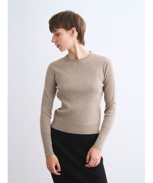 three dots / スリードッツ その他トップス | Basic sweater rib knit tee | 詳細6