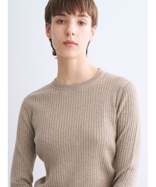 three dots / スリードッツ その他トップス | Basic sweater rib knit tee | 詳細7