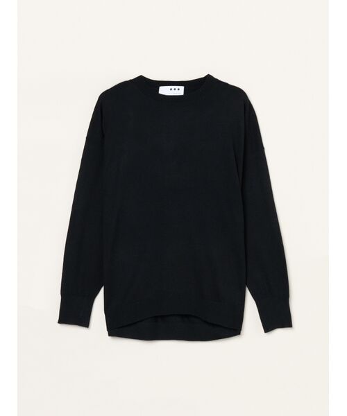 three dots/スリードッツ Basic sweater loose pullover black S three dots/スリードッツ Basic sweater loose pullover black S