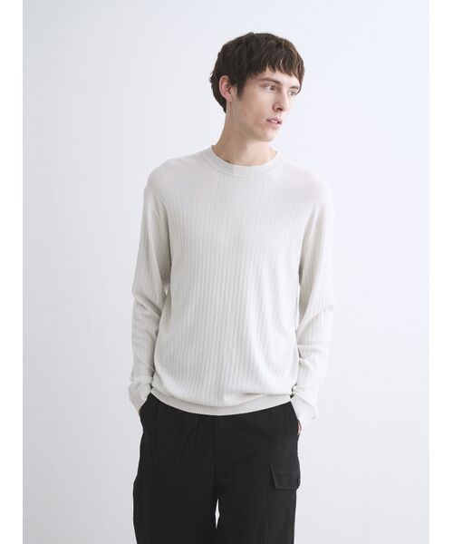 three dots / スリードッツ ニット・セーター | Men's cotton cashmere crew neck | 詳細6