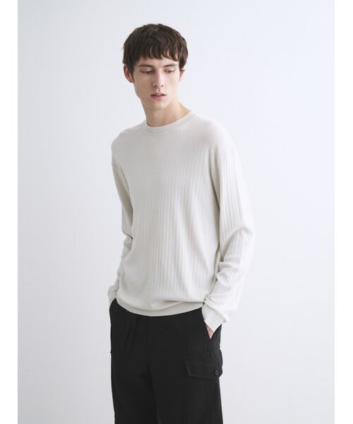 three dots / スリードッツ ニット・セーター | Men's cotton cashmere crew neck | 詳細8