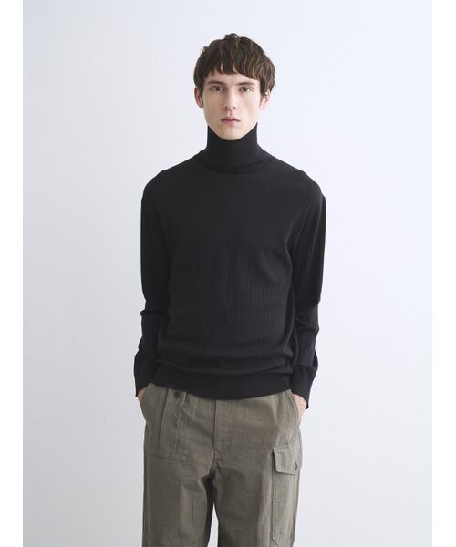 three dots / スリードッツ ニット・セーター | Men's cotton cashmere turtleneck | 詳細6