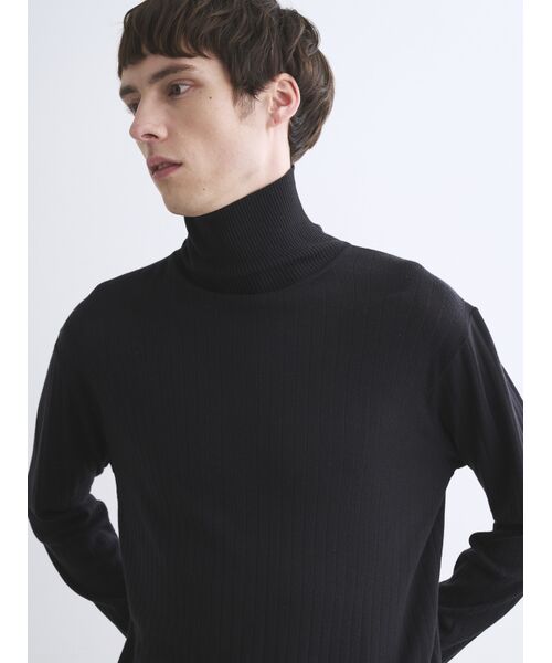 three dots / スリードッツ ニット・セーター | Men's cotton cashmere turtleneck | 詳細7