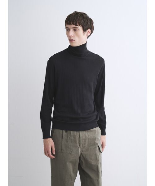 three dots / スリードッツ ニット・セーター | Men's cotton cashmere turtleneck | 詳細8