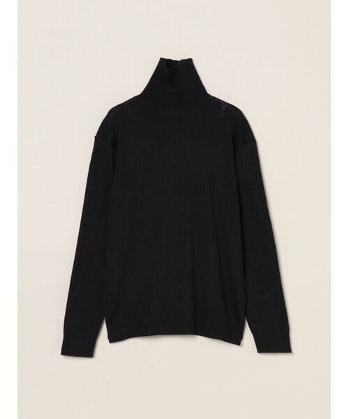 three dots / スリードッツ ニット・セーター | Men's cotton cashmere turtleneck(black)