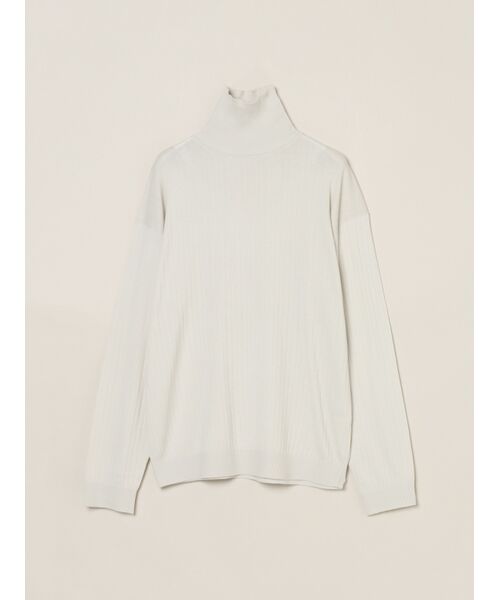 three dots / スリードッツ ニット・セーター | Men's cotton cashmere turtleneck(ice grey)