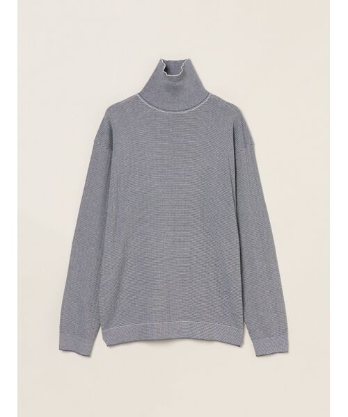 three dots / スリードッツ ニット・セーター | Men's cotton cashmere turtleneck(navy multi)