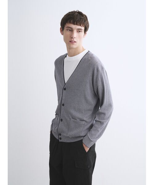 three dots / スリードッツ ニット・セーター | Men's cotton cashmere cardigan | 詳細8