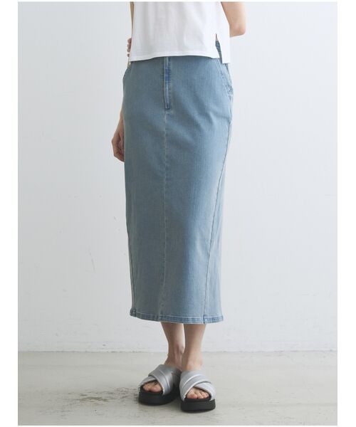 three dots / スリードッツ スカート | Denim streight skirt | 詳細6