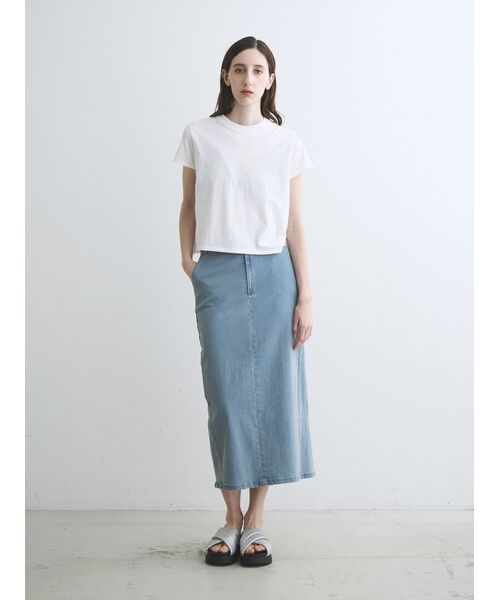 three dots / スリードッツ スカート | Denim streight skirt | 詳細7