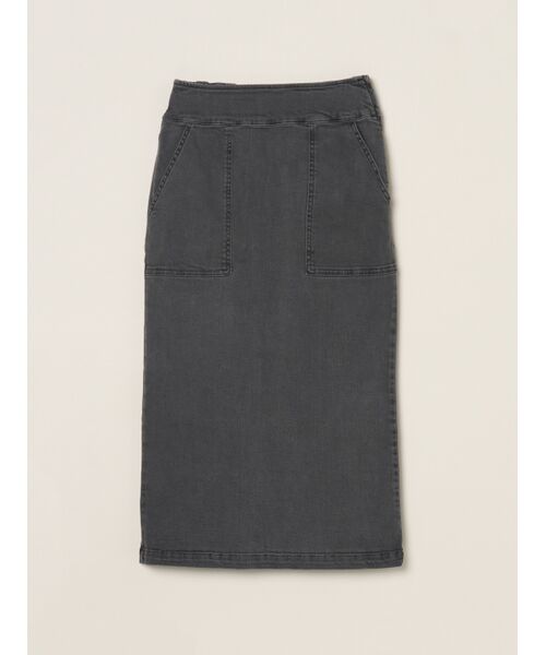 three dots/スリードッツ Denim streight skirt soft black M three dots/スリードッツ Denim streight skirt soft black M
