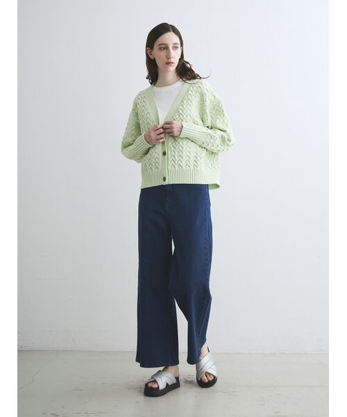 three dots / スリードッツ その他パンツ | Denim center marked baggy pants | 詳細7