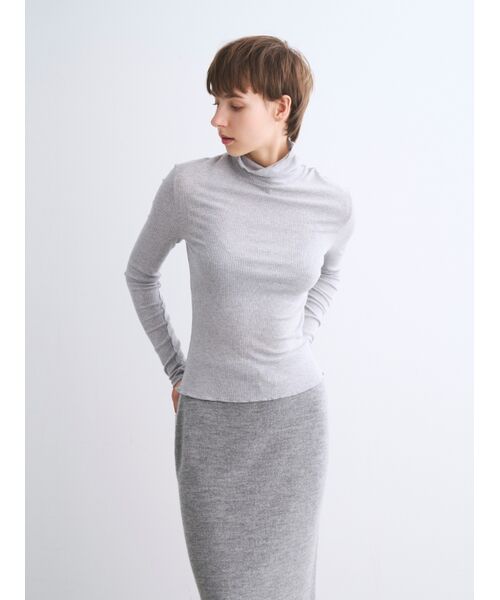 three dots / スリードッツ ニット・セーター | Silk cashmere tee turtle neck | 詳細9