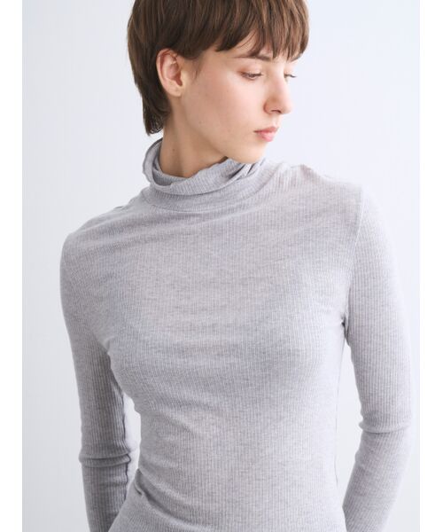 three dots / スリードッツ ニット・セーター | Silk cashmere tee turtle neck | 詳細10