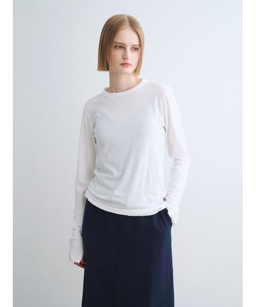 three dots / スリードッツ Tシャツ | Nasia interlock l/s tee | 詳細6