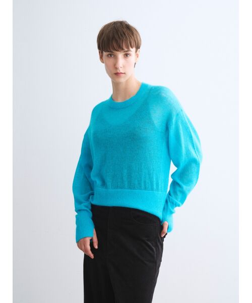 three dots / スリードッツ ニット・セーター | Super kid mohair mix top | 詳細6