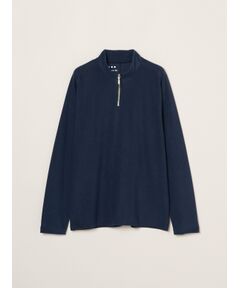 three dots / スリードッツ Tシャツ | Men's compact pile half zip l/sT