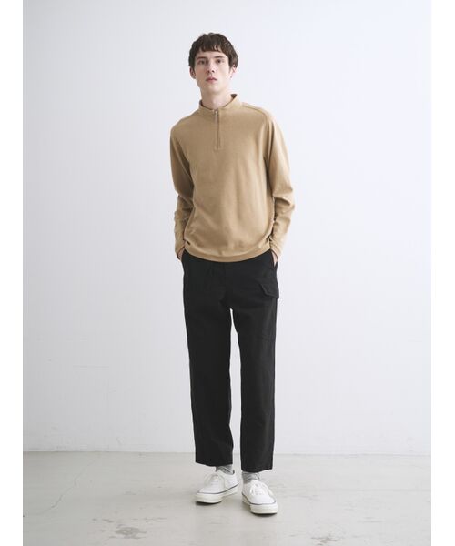 three dots / スリードッツ Tシャツ | Men's compact pile half zip l/sT | 詳細10