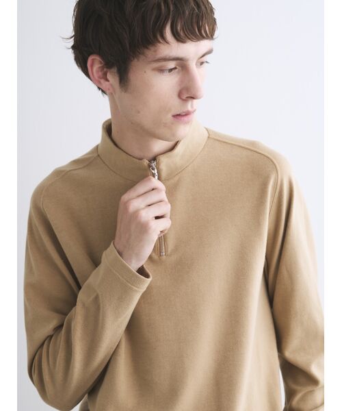 three dots / スリードッツ Tシャツ | Men's compact pile half zip l/sT | 詳細7