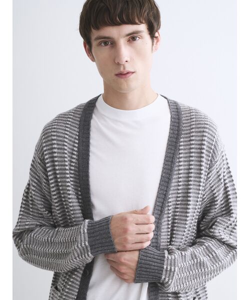 three dots / スリードッツ カーディガン・ボレロ | Men's wool cashmere v-neck cardigan | 詳細7