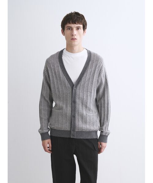 three dots / スリードッツ カーディガン・ボレロ | Men's wool cashmere v-neck cardigan | 詳細8