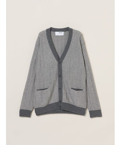 three dots/スリードッツ Men's wool cashmere v-neck cardigan grey multi L three dots/スリードッツ Men's wool cashmere v-neck cardigan grey multi L