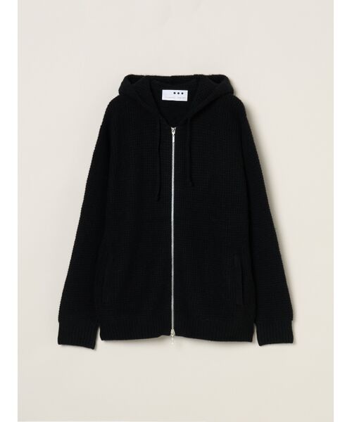 three dots/スリードッツ Men's cashmere zip up parka black M three dots/スリードッツ Men's cashmere zip up parka black M