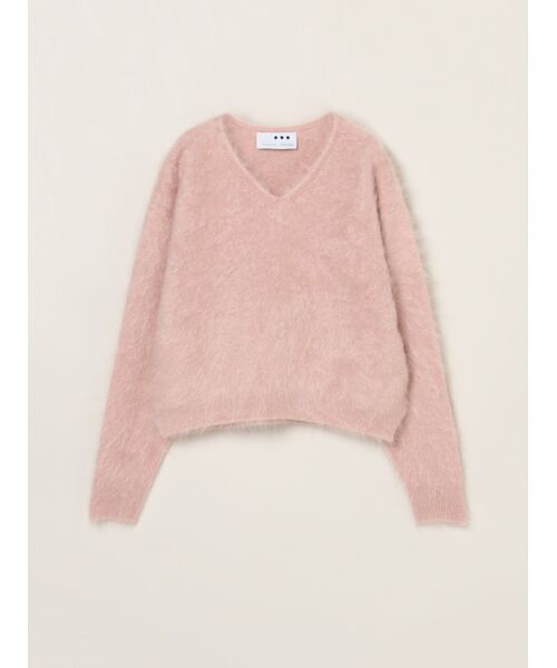 three dots/スリードッツ Fur cashmere pullover nude pink S three dots/スリードッツ Fur cashmere pullover nude pink S
