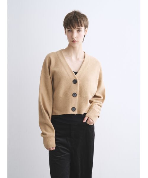 three dots / スリードッツ カーディガン・ボレロ | Felt sweater cardigan | 詳細6