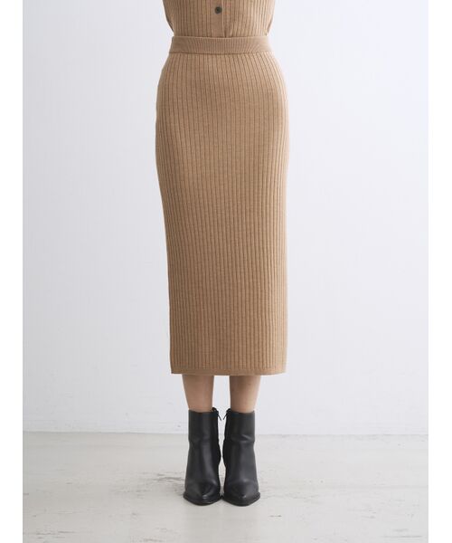 three dots / スリードッツ スカート | Wool outfit nallow skirt | 詳細9
