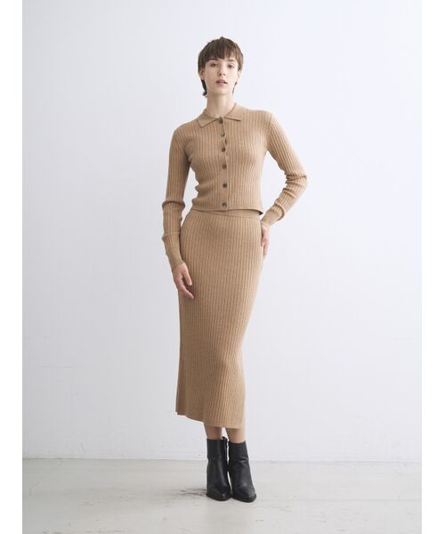 three dots / スリードッツ スカート | Wool outfit nallow skirt | 詳細7