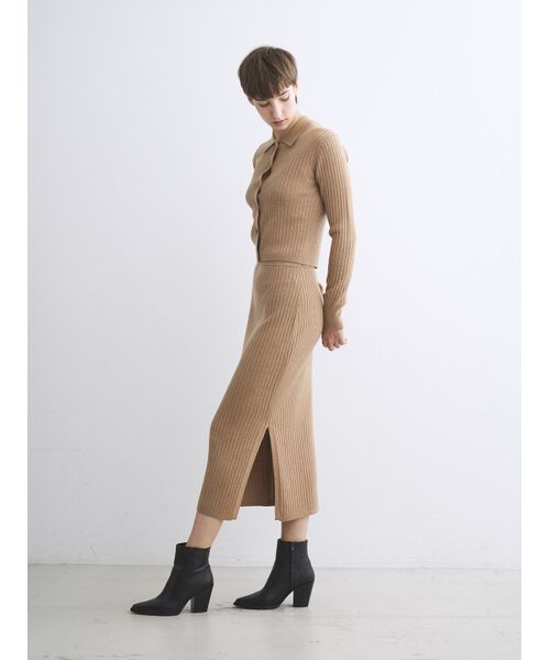 three dots / スリードッツ スカート | Wool outfit nallow skirt | 詳細8