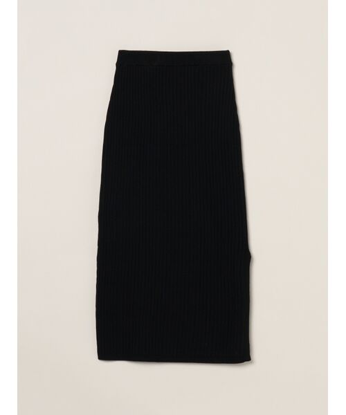 three dots / スリードッツ スカート | Wool outfit nallow skirt(black)