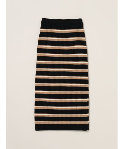 three dots/スリードッツ Wool outfit nallow skirt black/beige M
