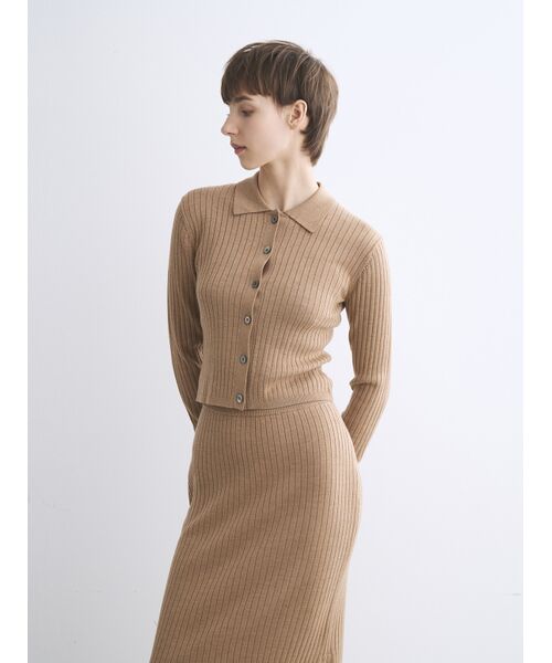 three dots / スリードッツ その他トップス | Wool outfit polo cardigan | 詳細8