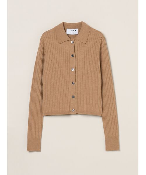 three dots / スリードッツ その他トップス | Wool outfit polo cardigan(beige)