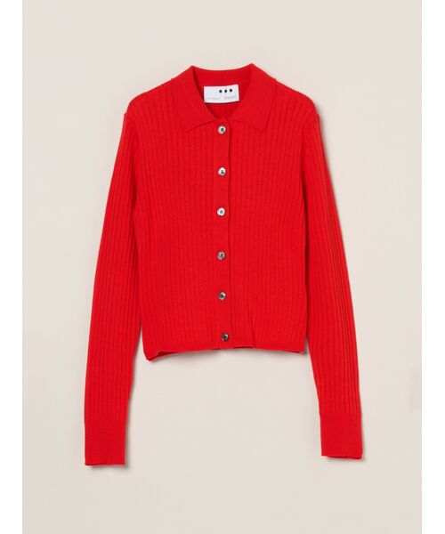 three dots / スリードッツ その他トップス | Wool outfit polo cardigan(tomato)