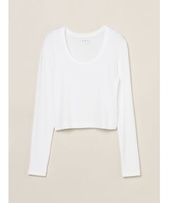 three dots / スリードッツ その他トップス | Rayon knit rib jersey cropped jessica