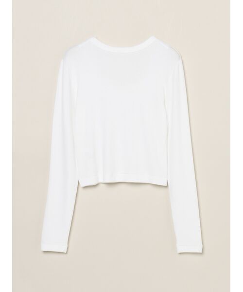 three dots / スリードッツ その他トップス | Rayon knit rib jersey cropped jessica | 詳細1